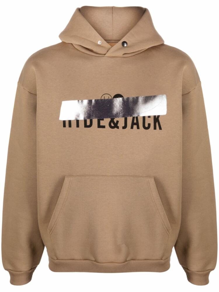 Hide&Jack logo-print cotton-blend hoodie - Brown Cover