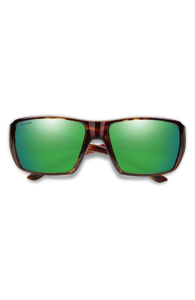 Smith Guides Choice XL 63mm ChromaPop Polarized Oversize Square Sunglasses in Tortoise /Glass Green Mirror Cover