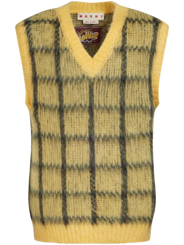 Marni checked sleeveless vest - Yellow Cover