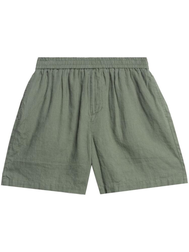 John Elliott Easy linen shorts - Green Cover