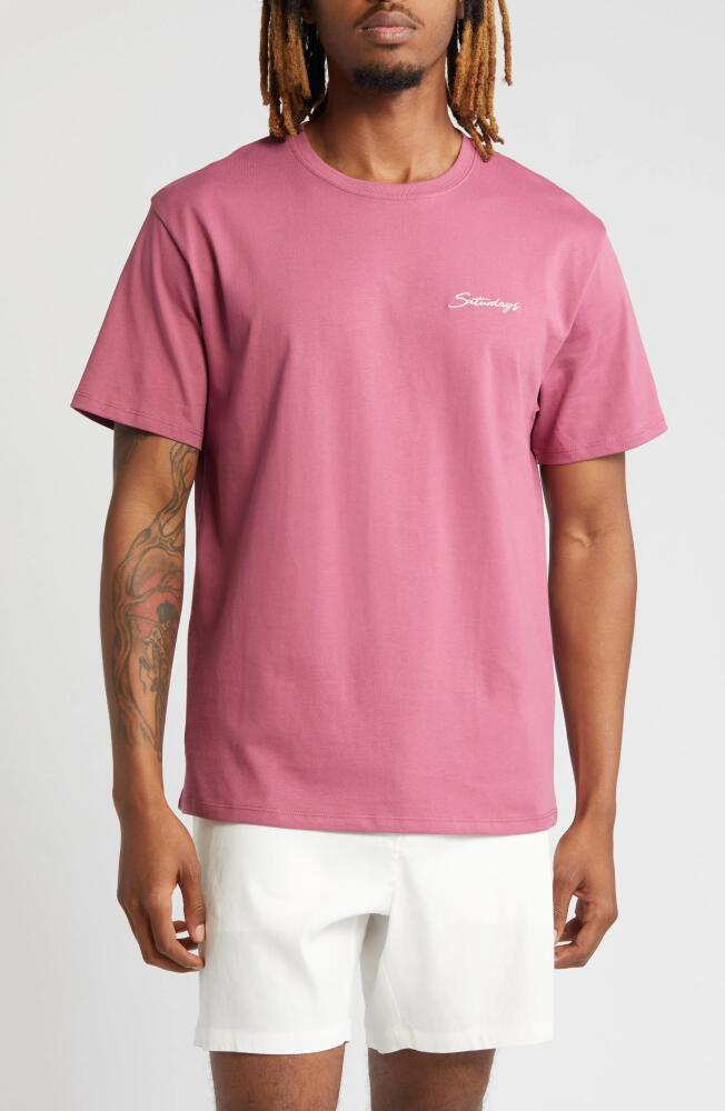 Saturdays NYC Scripts Standard Cotton T-Shirt in Violet Quartz Cover