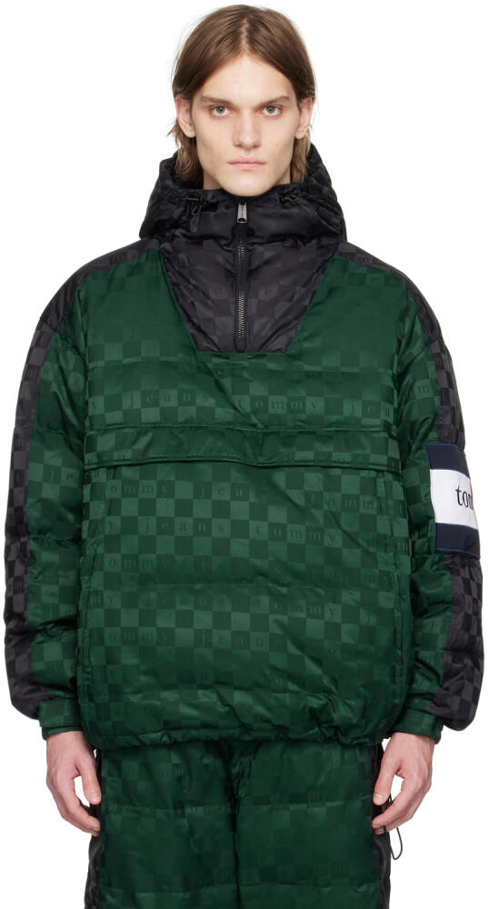 Tommy Jeans Green & Black Monogram Down Jacket Cover