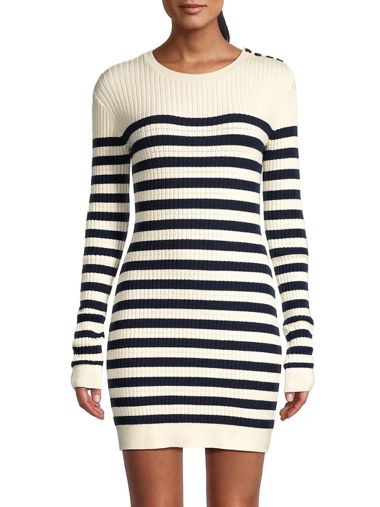 Jason Wu Women's Striped Merino Wool Knit Sweaterdress - Chalk Navy Cover