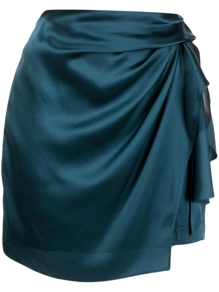 Michelle Mason draped-detail mini skirt - Blue Cover