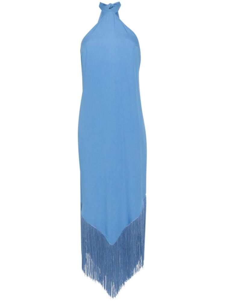 Taller Marmo halterneck fringed maxi dress - Blue Cover