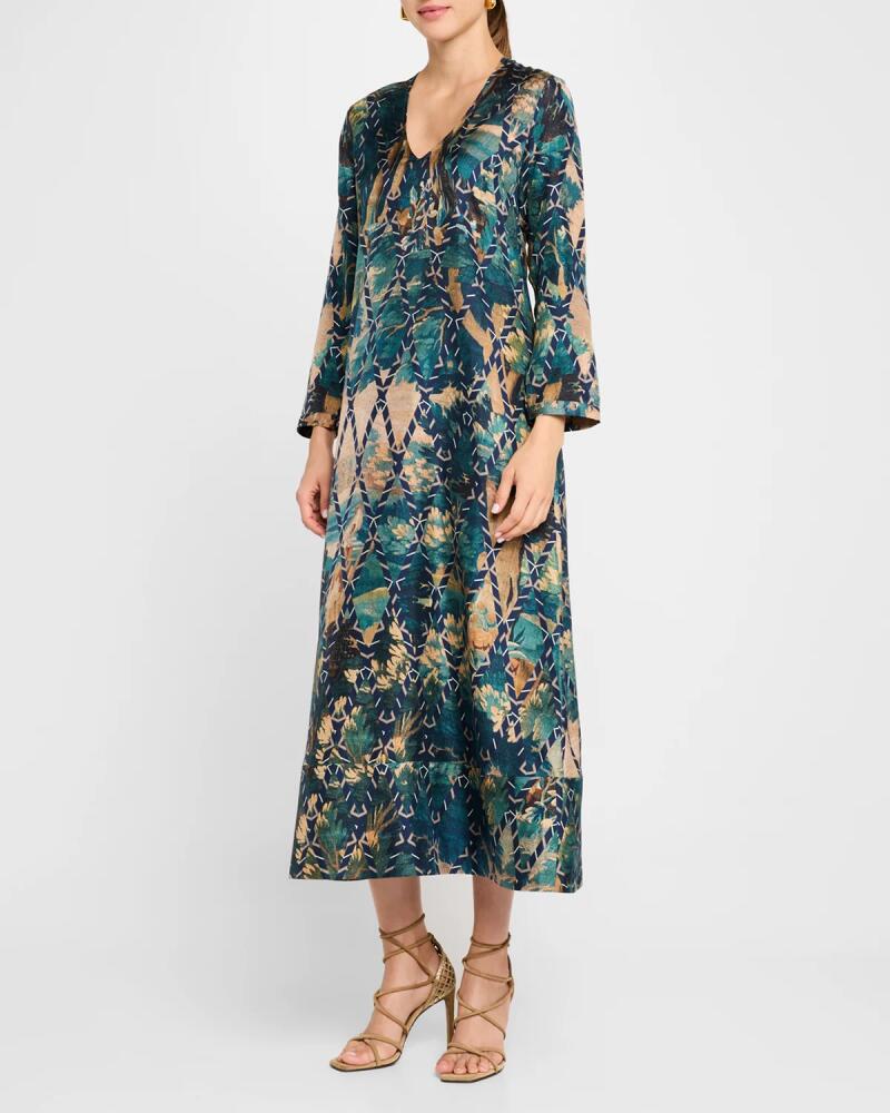 Pierre-Louis Mascia Abstract-Print Silk Maxi Dress Cover