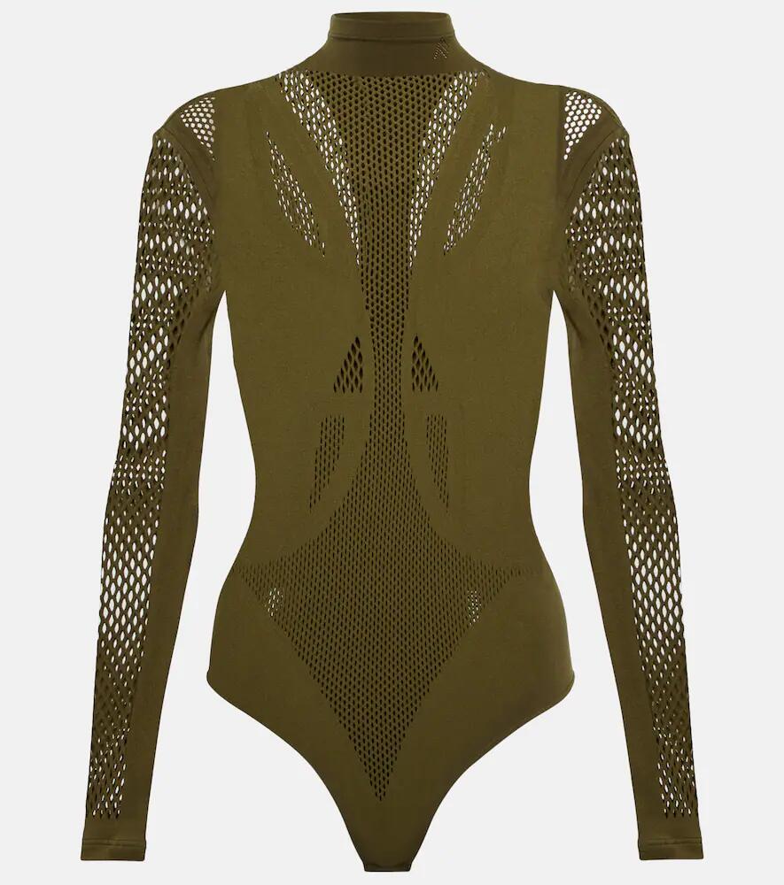 The Attico Paneled mesh bodysuit Cover