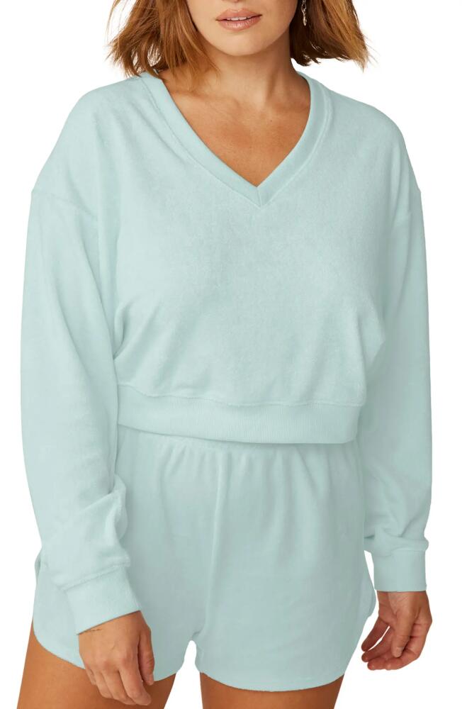 Beyond Yoga Tropez Terry Cloth Sweatshirt in Tropical Waters Cover