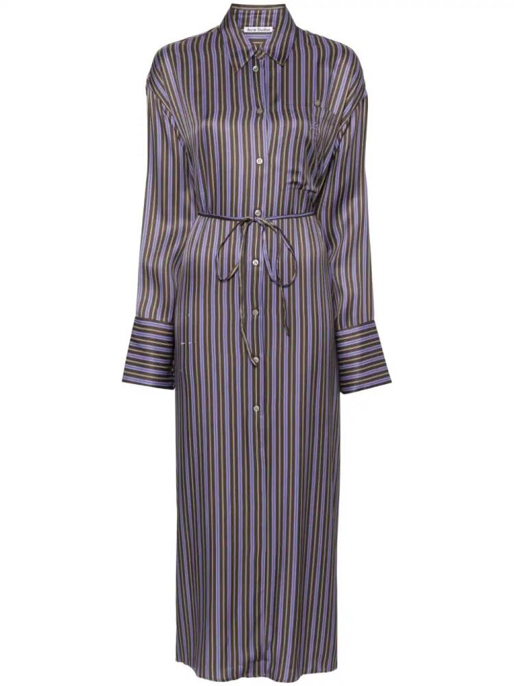 Acne Studios striped midi shirt dress - Purple Cover