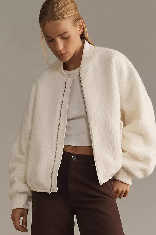 By Anthropologie Sherpa Bomber Jacket Cover