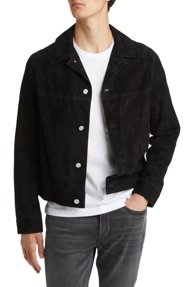 FRAME Suede Trucker Jacket in Noir Cover