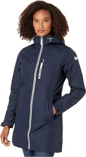 Helly Hansen Long Belfast Winter Jacket (Navy) Women's Jacket Cover