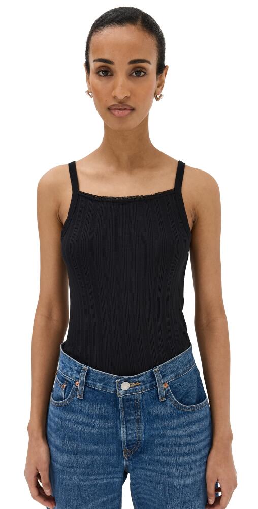 RE/DONE Pointelle Square Neck Tank Black Cover