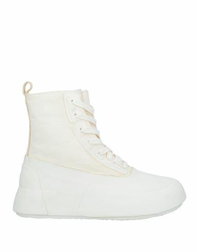 Ambush Woman Ankle boots Ivory Leather, Rubber Cover