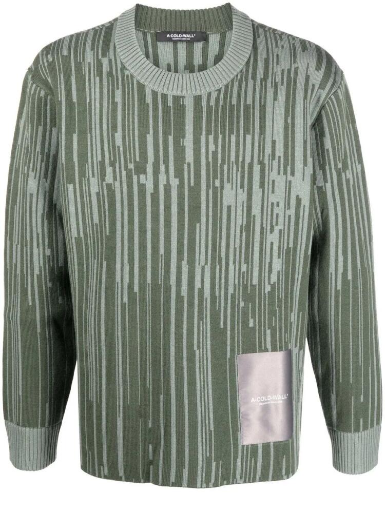 A-COLD-WALL* abstract-stripe jumper - Green Cover