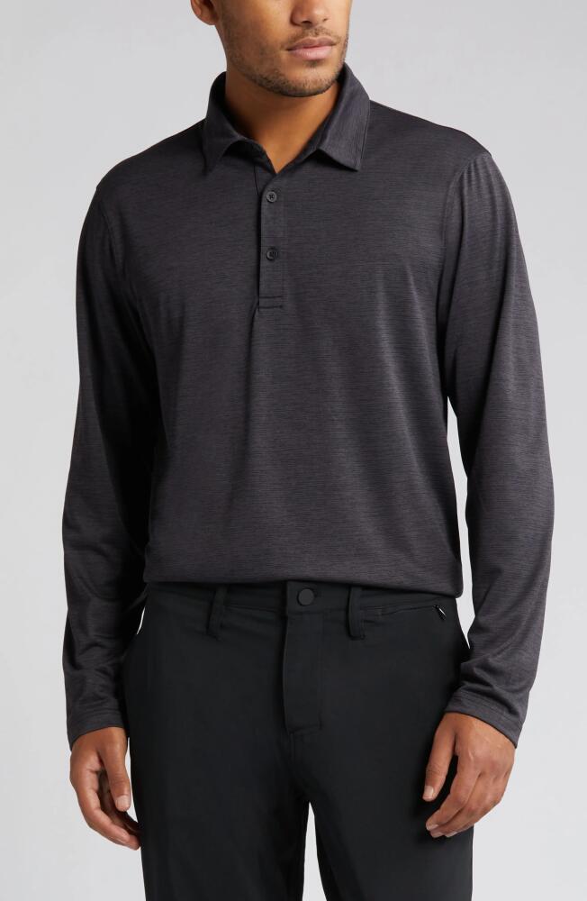 zella Driver Performance Long Sleeve Polo in Black Oxide Melange Cover