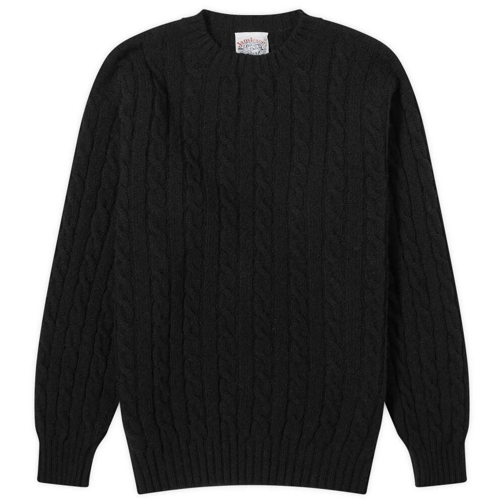 Jamieson's of Shetland Men's Cable Crew Knit in Black Cover