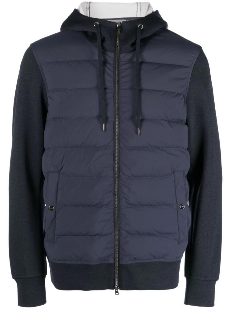 Herno zip-up hooded down jacket - Blue Cover