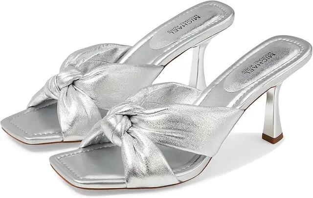 MICHAEL Michael Kors Elena Heeled Sandal (Silver) Women's Sandals Cover