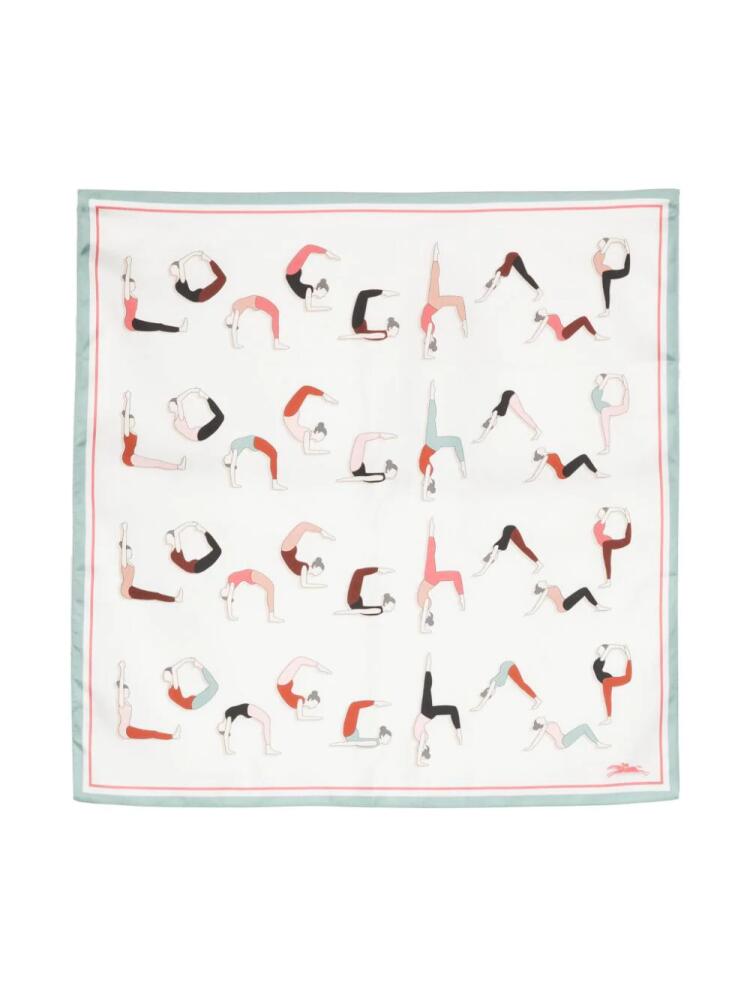 Longchamp Yoga silk scarf - Neutrals Cover