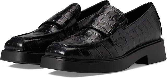 Vagabond Shoemakers Jillian Embossed Leather Penny Loafer (Black) Women's Shoes Cover