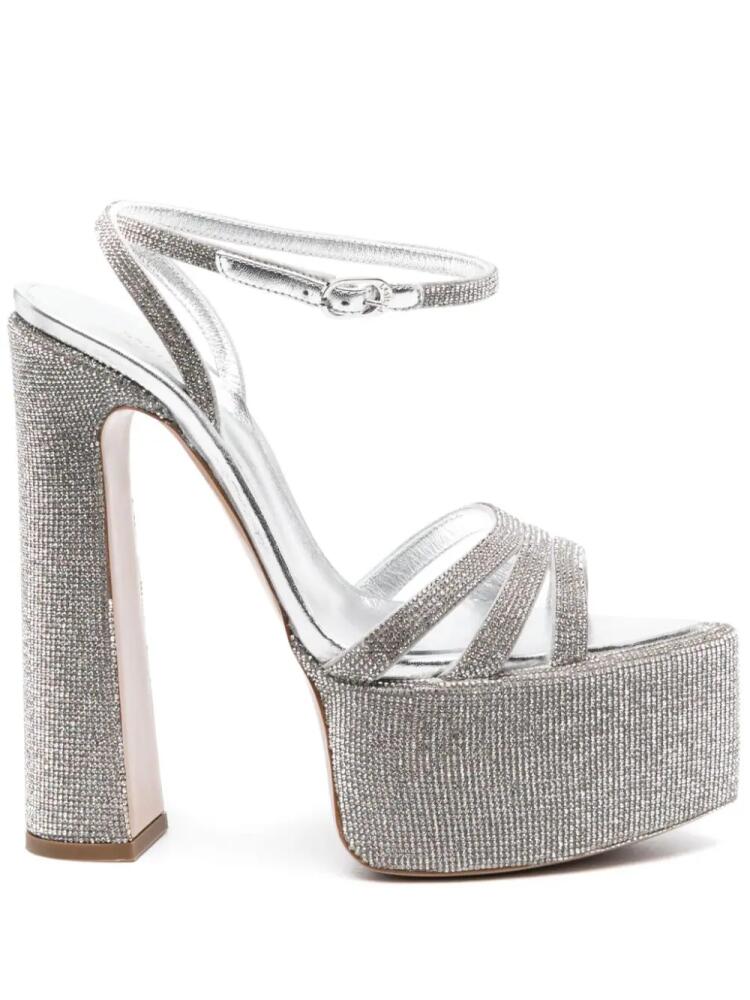 Le Silla Nina 170mm crystal-embellished platform sandals - Silver Cover