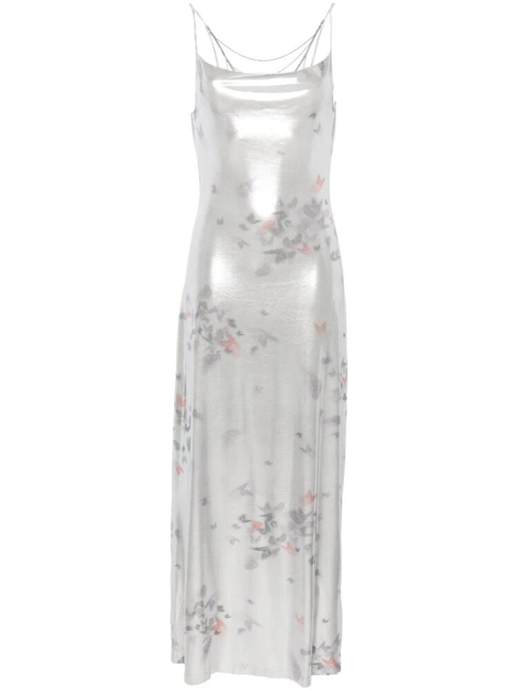 Margherita MACCAPANI Ita laminated maxi dress - Silver Cover