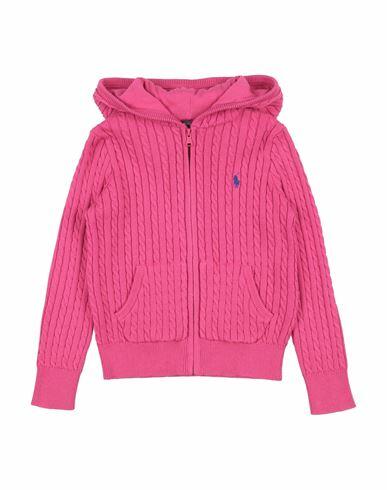 Polo Ralph Lauren Mini-cable Cotton Full-zip Hoodie Woman Cardigan Fuchsia Cotton Cover