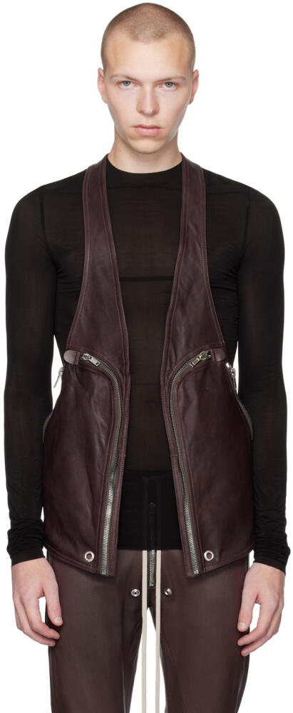 Rick Owens Brown Bauhaus Leather Vest Cover