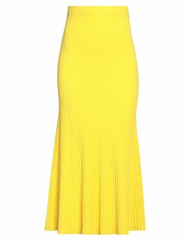 Roberto Collina Woman Midi skirt Yellow Viscose, Polyester Cover