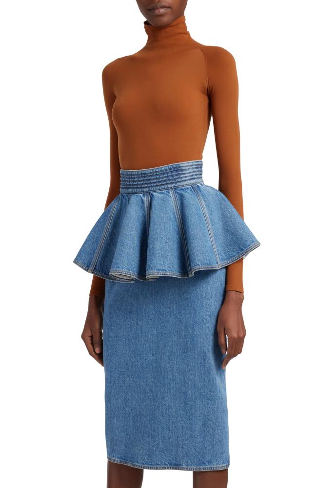 Alaïa Stonewashed Denim Skirt Belt in Bleu Vintage Cover