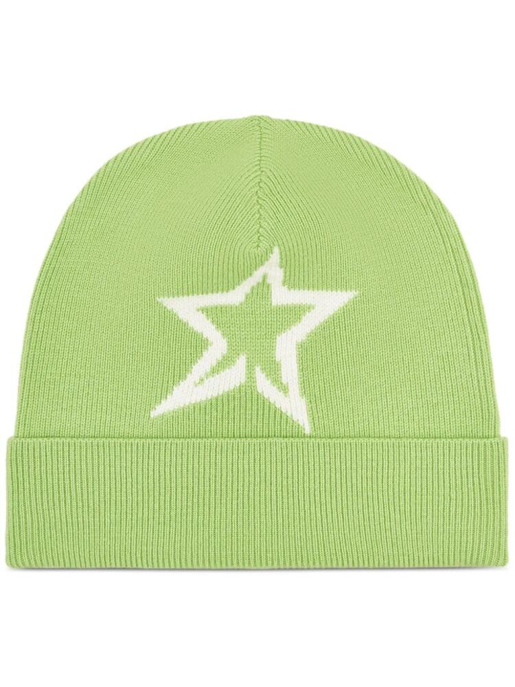 Perfect Moment star-print merino wool beanie - Green Cover