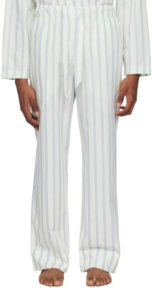 Tekla White & Blue Drawstring Pyjama Pants Cover