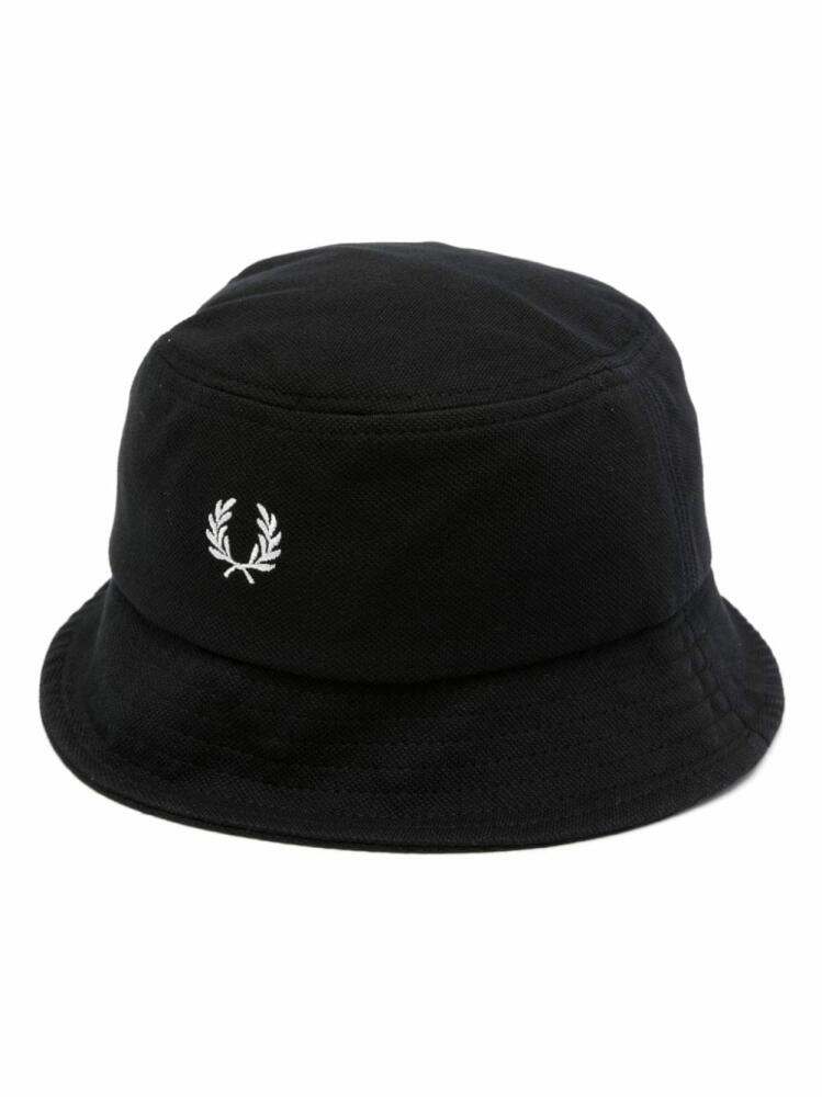 Fred Perry logo-embroidered cotton bucket hat - Black Cover