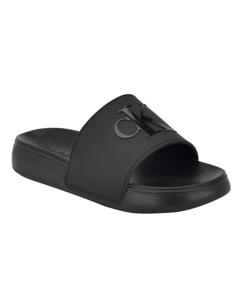 Calvin Klein Men's Wiston Pool Slip-On Flat Slides - Black Cover