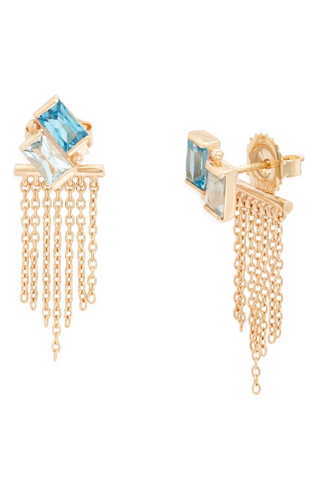 Anzie Deux Carré Topaz Fringe Drop Earrings in Blue Topaz Cover