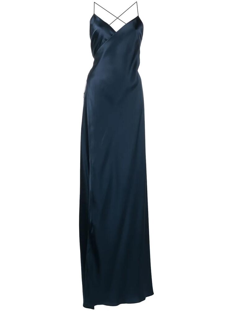 Michelle Mason V-neck silk dress - Blue Cover