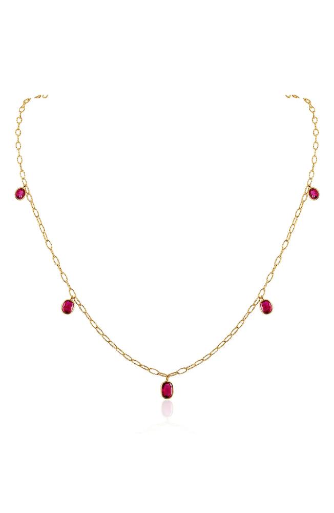 Mindi Mond Ruby Tinsel Charm Chain Necklace in Yellow Gold/Ruby Cover