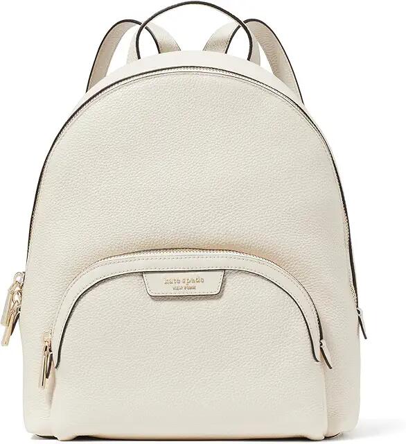 Kate Spade New York Hudson Pebbled Leather Medium Backpack (Parchment) Weekender/Overnight Luggage Cover