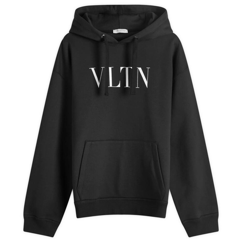 Valentino Men's VLTN Logo Popover Hoody in Nero Cover