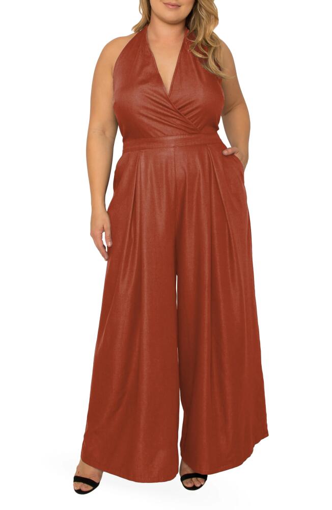 Standards & Practices London Sleeveless Wide Leg Jumpsuit in Brown Cover