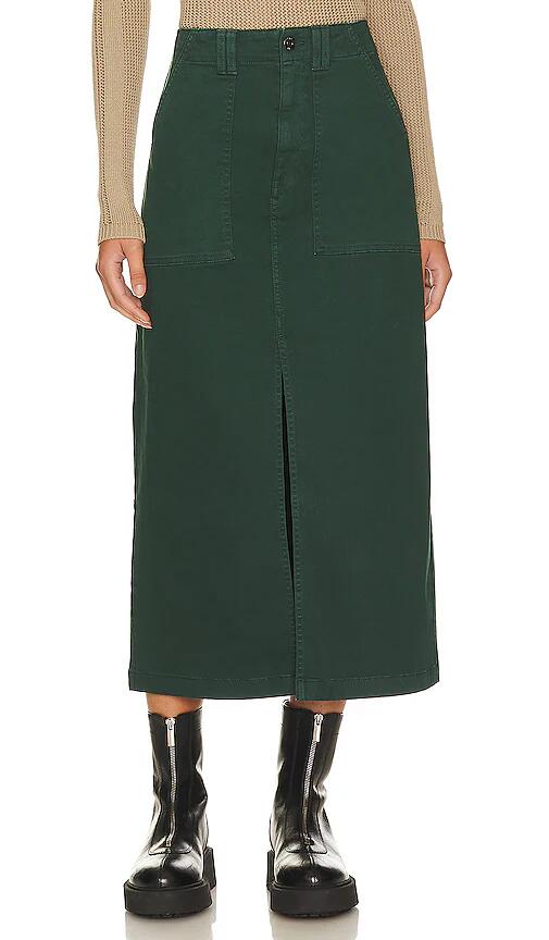 PISTOLA Pamela Utility Midi Skirt in Dark Green Cover