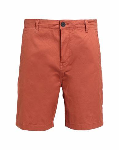 Selected Homme Man Shorts & Bermuda Shorts Rust Organic cotton, Cotton, Elastane Cover