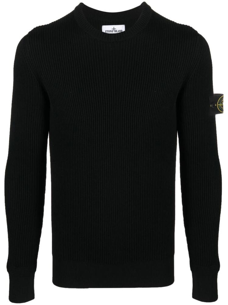 Stone Island logo-patch knit jumper - Black Cover