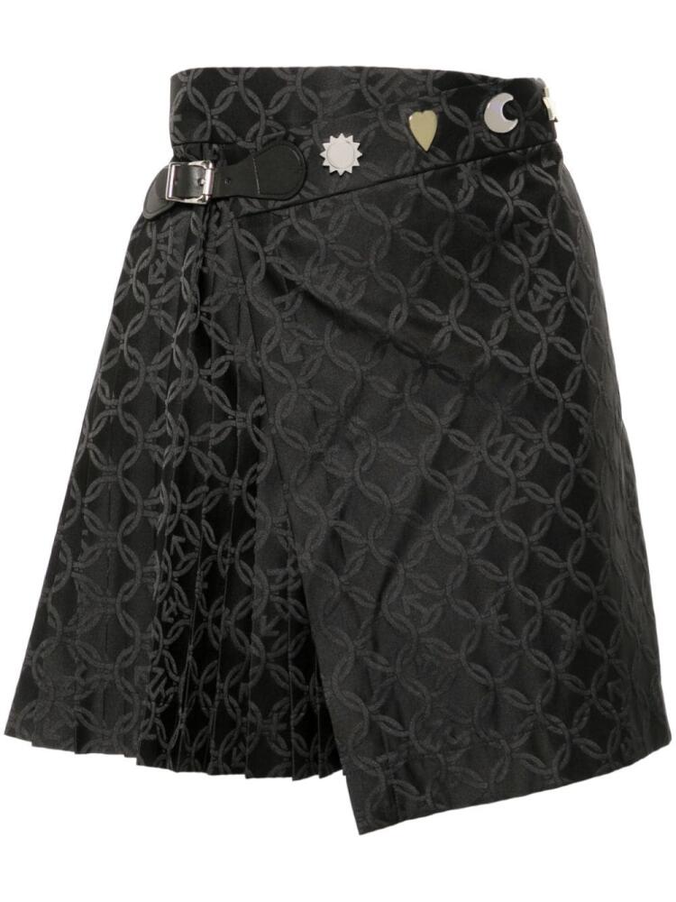 Charles Jeffrey Loverboy jacquard pleated mini skirt - Black Cover