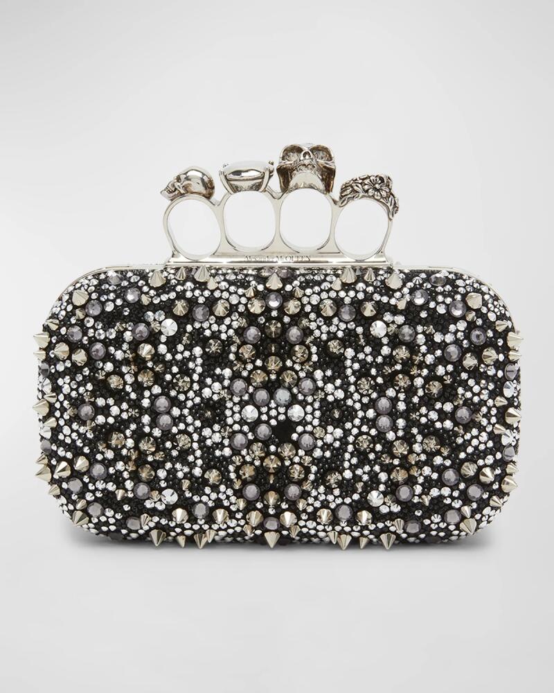 Alexander McQueen Skull Four-Ring Sequin Clutch Bag Cover