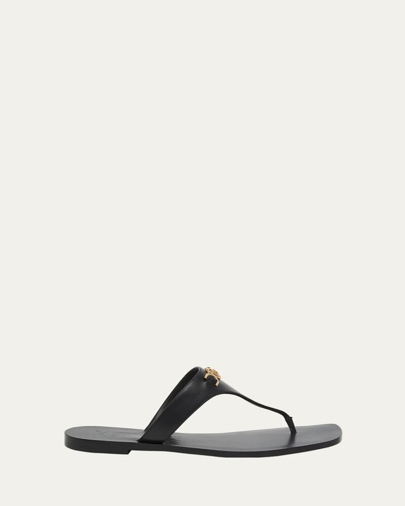 Versace Medusa Leather Flat Thong Sandals Cover