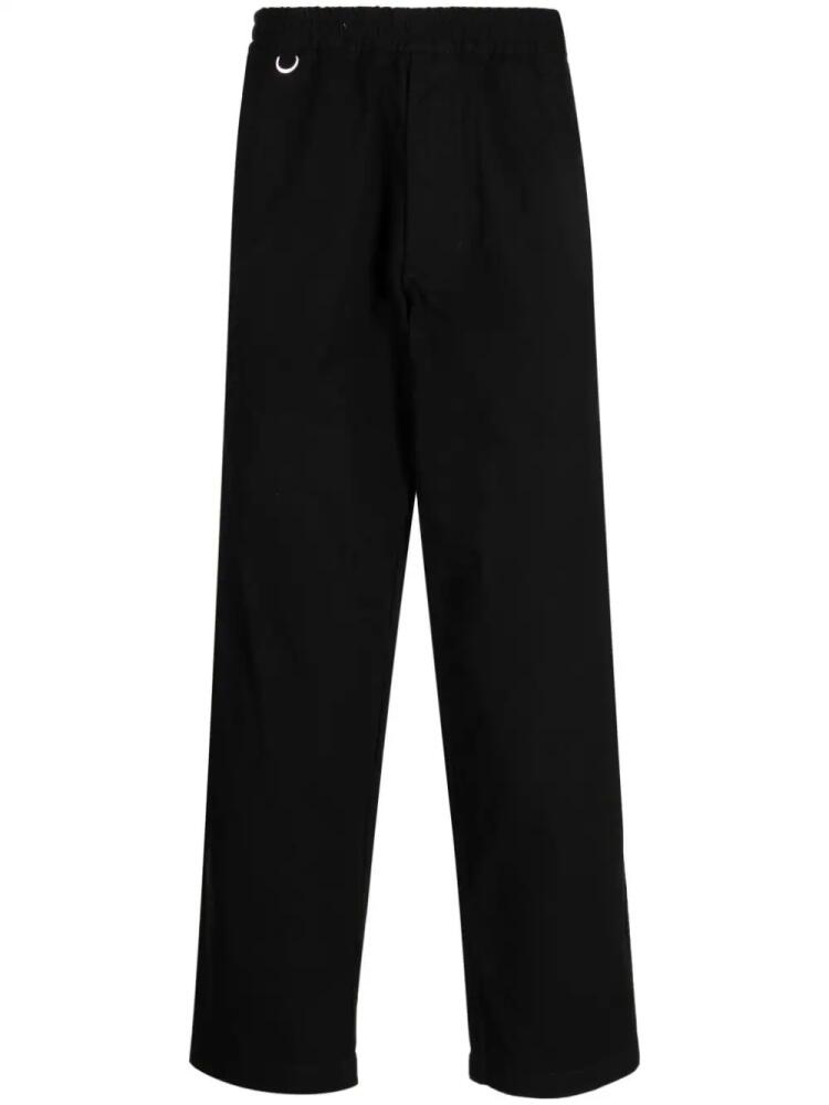 CHOCOOLATE logo-patch cotton straight-leg trousers - Black Cover