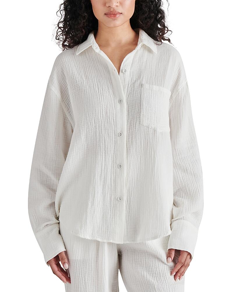 Steve Madden Juna Button Front Cotton Shirt Cover