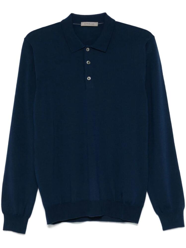 Corneliani virgin wool polo sweater - Blue Cover